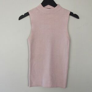 Express Pink Sleeveless Mock Neck Knit Top | Size Small